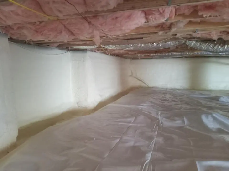 Crawl space encapsulation with closed-cell spray foam for Roof Leak Repair in Dalton